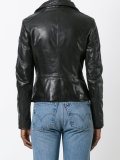 jacket with quilted collar and biker detail