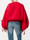 drawstring sleeve sweatshirt