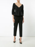 pleated trim blouse