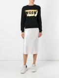 metallic logo print sweatshirt
