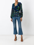 floral print wrap blouse
