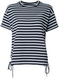 striped lace-up T-shirt