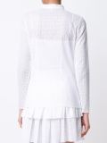 perforated mandarin collar shirt