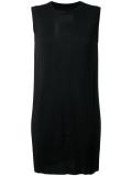 pleated back sleeveless dress