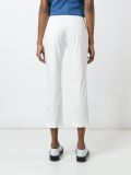 pleated slim cropped trousers