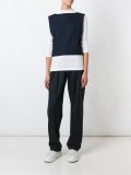 scalloped neck layered jumper