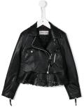 scalloped hem biker jacket