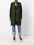 contrast sleeve trench coat