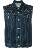 studded denim waistcoat