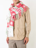 printed frayed scarf 
