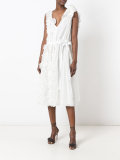 floral applique belted dress