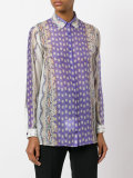 abstract print sheer shirt