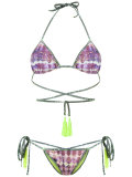 printed triangle bikini set