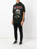skeleton print shortsleeved hoodie