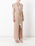sleeveless tie waist cardigan