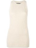 waffle knit sleeveless tunic