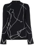 jacquard mock neck sweatshirt