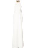 embellished halterneck gown