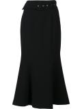 belted mid skirt