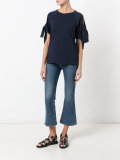 ribbon-tie sleeve blouse