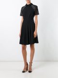 lace sleeve flared dress
