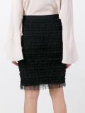 ruffle embellished pencil skirt