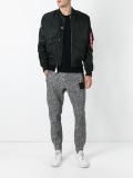 zipped arm bomber jacket