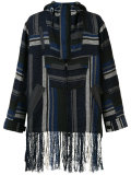 fringed Mexican stripe parka