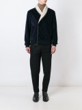 ribbed double breasted bomber jacket