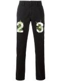 numbers print slim-fit jeans