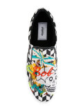 skull embroidered slip-on sneakers