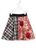 houndstooth paisley contrast skirt