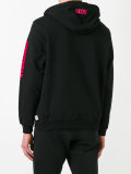 logo embroidered zipped hoodie