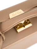 padlock closure shoulder bag