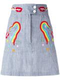 smoking lips beaded skirt