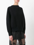 lace-up boat neck sweatshirt