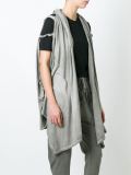 hooded sleeveless cardigan coat