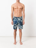 bird print bermuda shorts 