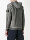arm patch zipped hoodie