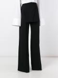 asymmetric overlay palazzo pants