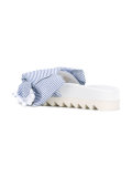 striped bow sandals