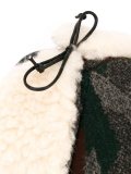 shearling detail patterned cap