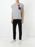 chest print shortsleeved sweatshirt
