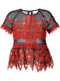 pointy sheer panel blouse