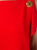 lateral flounces straight cut dress
