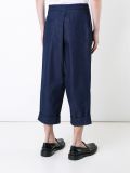 front pleat cropped trousers