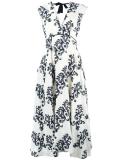 arabesque pattern midi dress