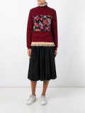 side stripe pleated skirt