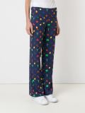 print flared trousers