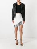 leather trim mini skirt 